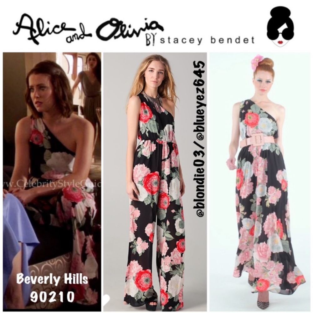 Alice + Olivia “Beverly” one shoulder floral jumpsuit 6